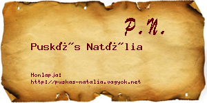 Puskás Natália névjegykártya